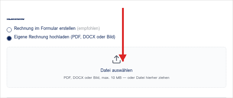 Eigene Rechnung hochladen