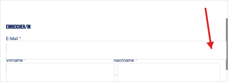 Eingabe der E-Mail-Adresse